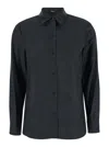 Theory Grey Shirt With Classic Collar In Grey