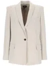 Theory Single Breasted Tailored Blazer In Grey