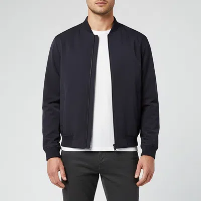 Pre-owned Theory Navy Blue Gabardine James Bomber Jacket S