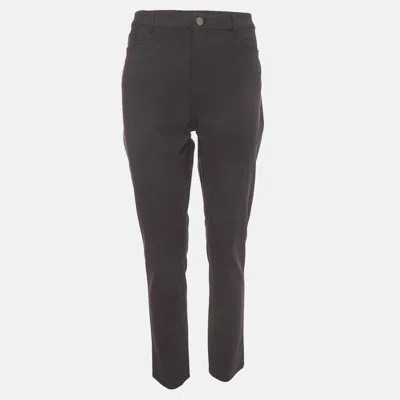 Pre-owned Theory Navy Blue Stretch Nylon Regular Fit Trousers L