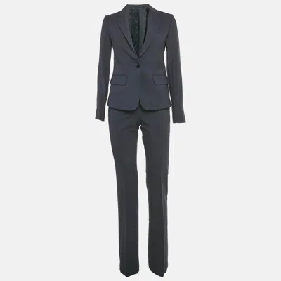 Pre-owned Theory Navy Blue Wool Pants Suit Set S
