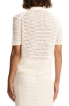 Theory Neo Open Stitch Linen Blend Mesh Cardigan In Bone