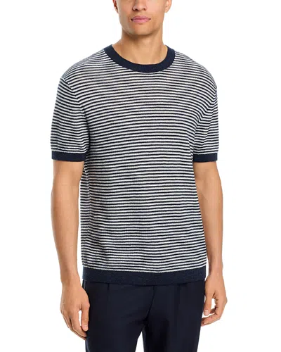 Theory Neo Pacific Linen Stripe T-shirt In Blue