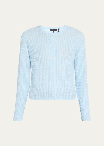 THEORY NEO SAG HARBOR LINEN-BLEND CABLE-KNIT SWEATER