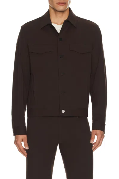 Theory Neoteric Twill River Jacket In Brown
