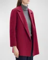 Theory New Divide Double-face Wool Blazer In Deep Rose