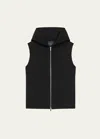 Theory New Divide Wool Hooded Vest In Blk