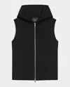 Theory New Divide Wool Hooded Vest In Blk