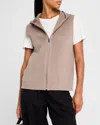 Theory New Divide Wool Hooded Vest In Cinder Melange