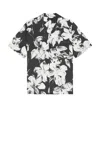 Theory Noll Brush Floral Shirt In Black