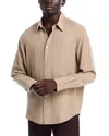 Theory Noll Button Down In Fluid Lyocell In Taupe
