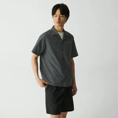 Theory Noll Camp Shirt In Geometric Cotton