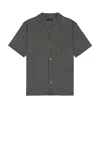 Theory Noll Gemometric Cotton Camp Shirt In Multi