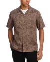 Theory Noll Floral Print Camp Shirt In Walnut