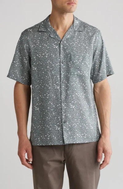 THEORY NOLL FLORAL SHORT SLEEVE BUTTON-UP CAMP SHIRT