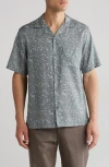 THEORY THEORY NOLL FLORAL SHORT SLEEVE BUTTON-UP CAMP SHIRT