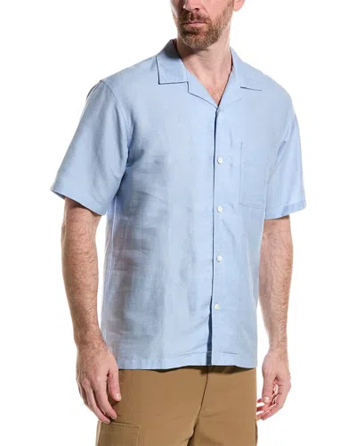 Theory Noll Linen Shirt In Blue