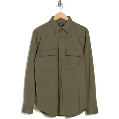 Theory Noll Long Sleeve Button-up Shirt In Gray