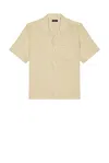 Theory Noll Short Sleeve Camp Shirt In Neutral