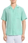 THEORY THEORY NOLL SHORT SLEEVE LINEN BUTTON-UP CAMP SHIRT