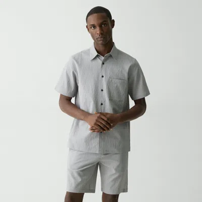 Theory Noll Short-sleeve Shirt In Kelso Nylon In Gray