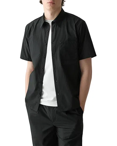Theory Noll Short Sleeve Shirt In Soft Lawn In Black