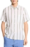 Theory Noll Summer Dobby Short Sleeve Button-up Shirt In White