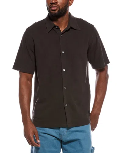 Theory Noll Surf Terry Polo Shirt In Brown