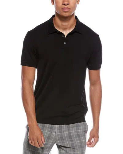 Theory Noran Jersey Polo Shirt In Black
