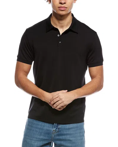 Theory Noran Jersey Polo Shirt In Black