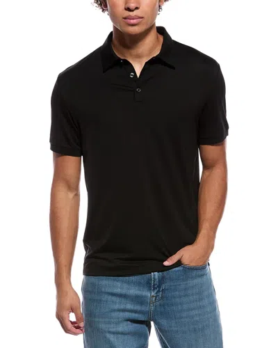 Theory Noran Jersey Polo Shirt In Black