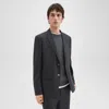 Theory Nostrand Blazer In Wool-blend Flannel In Charcoal Melange