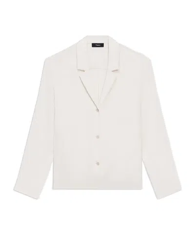 Theory Notched Lapel Shirt In White