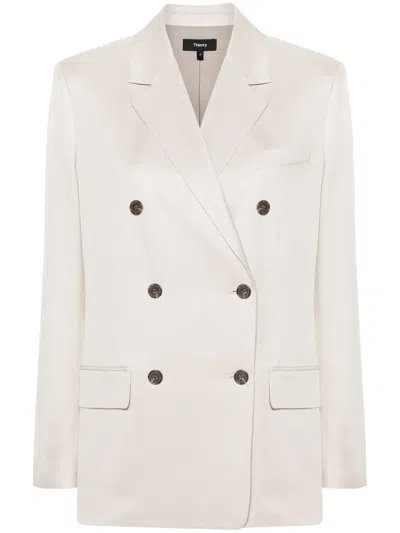 THEORY NOTCHED-LAPELS DOUBLE-BREASTED BLAZER