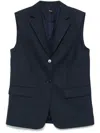Theory Notched-lapels Gilet In Blue