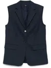 Theory Oversized Vest In Wool-blend In Blue