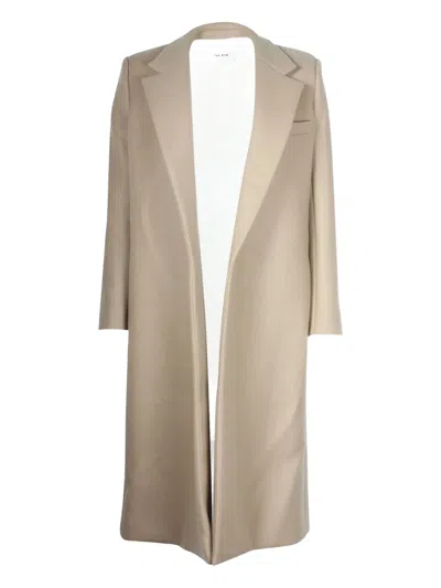 Pre-owned Theory Notched-lapels Wool Coat In Neutral