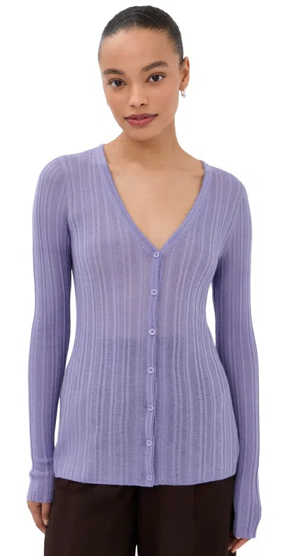 Theory Novel Rib Cardigan Lavender Glow In Purple