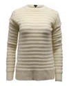 Theory Novelty Stripe Sweater In Beige Cashmere In Beige