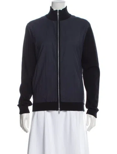 Pre-owned Theory Nylon Bomber Jacket In Black