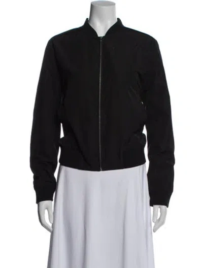 Pre-owned Theory Nylon Bomber Jacket In Black