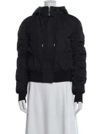 Pre-owned Theory Nylon Bomber Jacket In Black