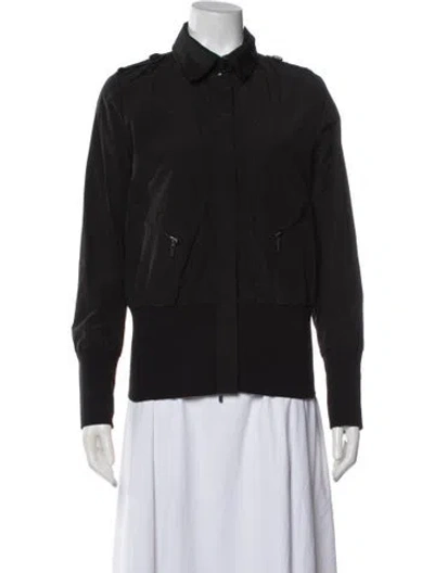 Pre-owned Theory Nylon Bomber Jacket In Black