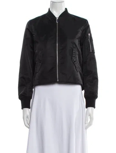 Pre-owned Theory Nylon Bomber Jacket In Gray