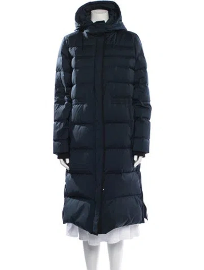 Pre-owned Theory Nylon Down Coat In Blue