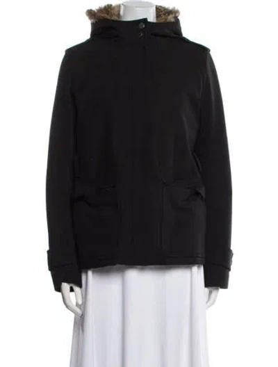 Pre-owned Theory Nylon Fur Coat In Black