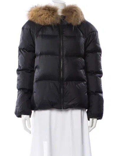Pre-owned Theory Nylon Fur Jacket In Gray