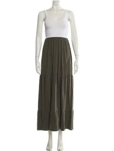Pre-owned Theory Nylon Long Dress In Green