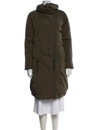 Pre-owned Theory Nylon Parka In Green