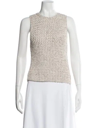 Pre-owned Theory Nylon Scoop Neck Sweater In Neutral